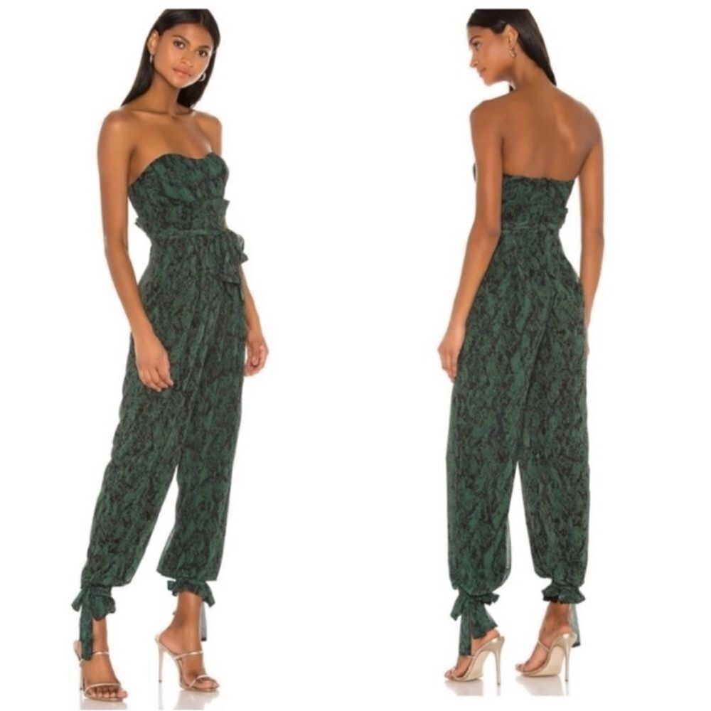 Chic Forest Green Strapless Jumpsuit